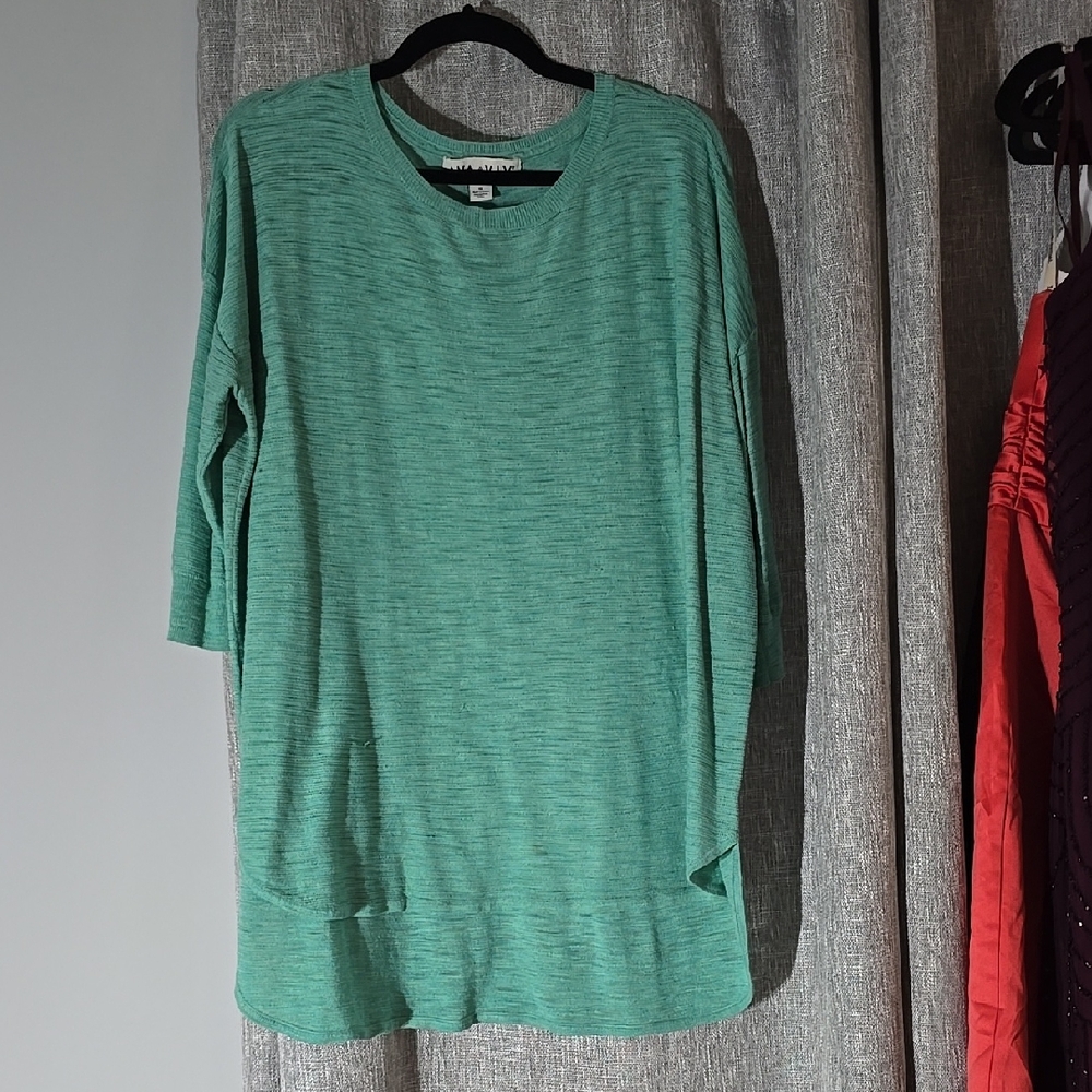 Ava & Viv Green Tunic Top Size 1X